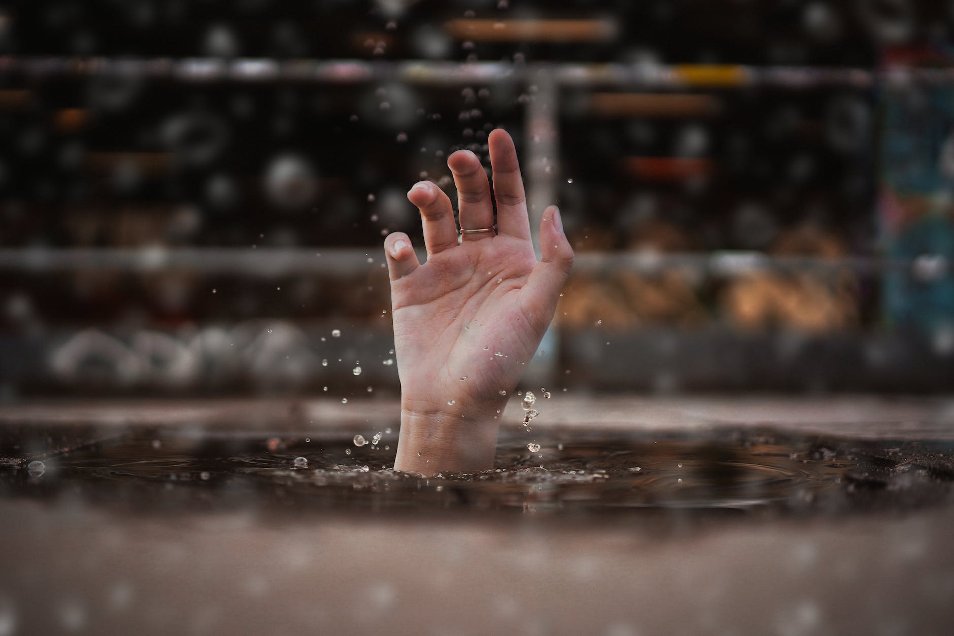 person drowning in water